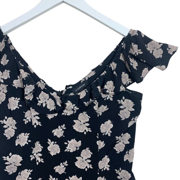 off shoulder floral print dress size small LE CHATEAU - Picture 11 of 16